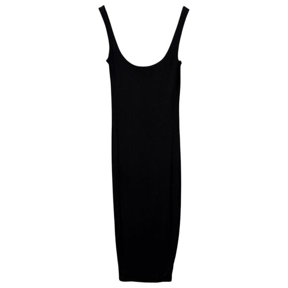 Naked Wardrobe Women's Size S Smooth Skulpt Bodycon Tank Dress Solid Black Midi - Picture 6 of 8